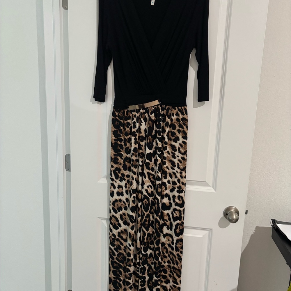 Gilli Black and Leopard Jumpsuit